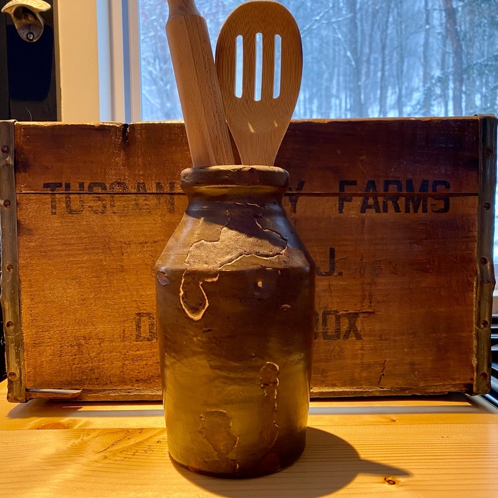 Antique Redware Ceramic Jar from the 19 Century